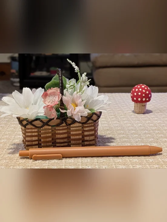 Handmade Little Artificial Flower Basket - Picture 3 of 4